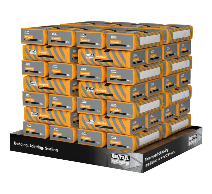 Bags of Flowpoint on pallet
