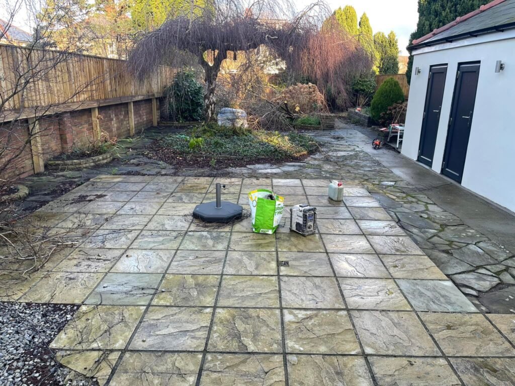 Patio before landscaping work