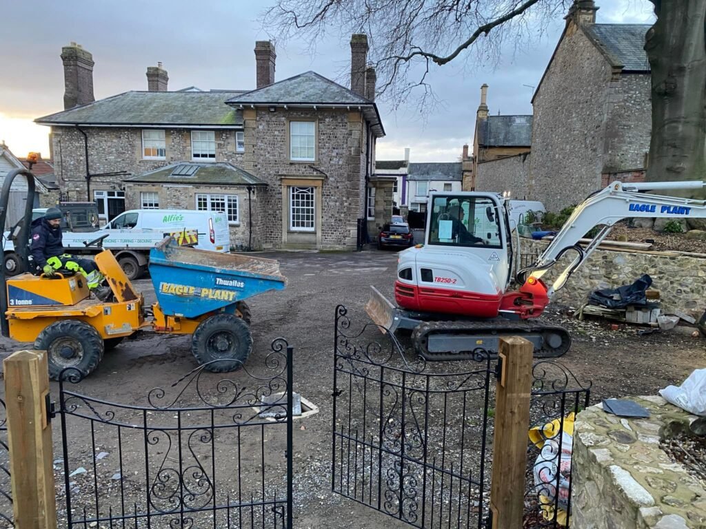 Before work began on driveway