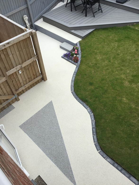 Easy curved edges on resin patio
