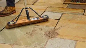 Filling paving grout joints on patio